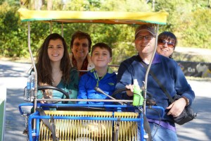The fam (minus my dad who preferred to walk) in the Safari Cycle at Zoo Miami